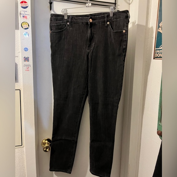 Express Denim - Express- size L=12/14/16 mid rise, skinny stretch black jeans, GUC